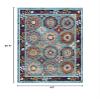 Modern Contemporary Living Lounge Area Rug Floor, Distressed Vintage, Fabric, Multi Blue view 2