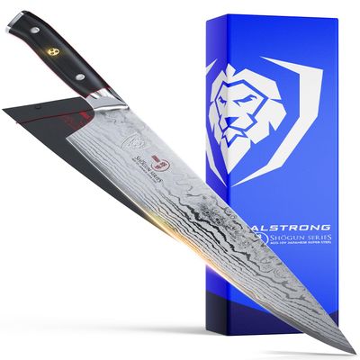 Dalstrong Chef Knife - 12 inch Long Blade - Shogun Series ELITE - Damascus - Japanese AUS-10V Super Steel Kitchen Knife - Black G10 Handle Cooking Knife - Razor Sharp Chef's Knife - w/Sheath