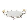 A&B Home Marble Round Branch Design Handles and Stand Tray, Shiny Nickel view 1