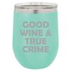 12 oz Double Wall Vacuum Insulated Stainless Steel Stemless Wine Tumbler Glass Coffee Travel Mug With Lid Funny Anesthetist Because CRNA School (Teal) view 1