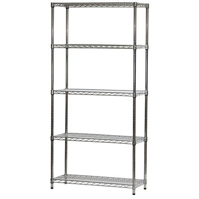 Shelving Inc. 14" d x 36" w x 64" h Chrome Wire Shelving with 5 Tier Shelves, Weight Capacity 800lbs Per Shelf