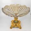 2070 Gold Pedestal Smoked Crystal vase/Decorative Fruit Bowl/Gift/Centerpiece view 1