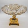 2070 Gold Pedestal Smoked Crystal vase/Decorative Fruit Bowl/Gift/Centerpiece view 3