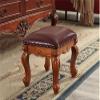 LHNLY-Ottoman Foot Rest Stool/Seat Luxury European Style Solid Wood Footstool Leather Sofa Dressing Stool Dining Chair/Meal Stool Change Shoes Stool Upholstered Footstool (Color : #1) view 2