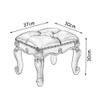 LHNLY-Ottoman Foot Rest Stool/Seat Luxury European Style Solid Wood Footstool Leather Sofa Dressing Stool Dining Chair/Meal Stool Change Shoes Stool Upholstered Footstool (Color : #1) view 3