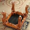 LHNLY-Ottoman Foot Rest Stool/Seat Luxury European Style Solid Wood Footstool Leather Sofa Dressing Stool Dining Chair/Meal Stool Change Shoes Stool Upholstered Footstool (Color : #1) view 4
