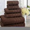 American Soft Linen 100% Carde Cotton 6 Piece Towel Set, 590 GSM Heavy Weight Soft Absorbent Turkish Towels for Bathroom, Dark Brown view 2
