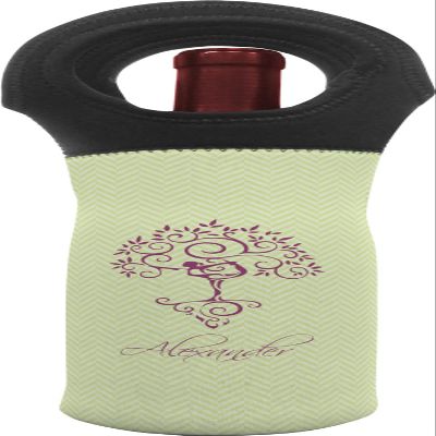 Personalized Yoga Tree Wine Tote Bag