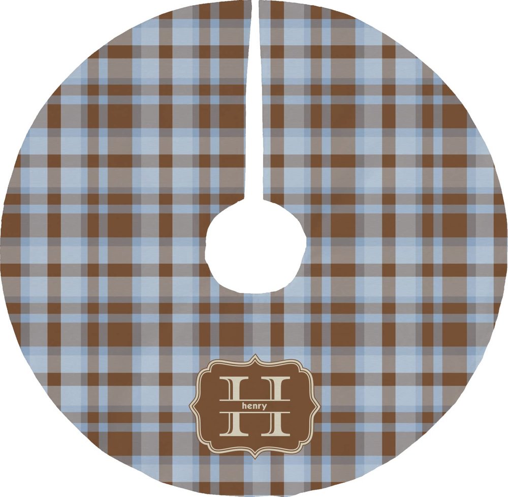 YouCustomizeIt Personalized Two Color Plaid Tree Skirt