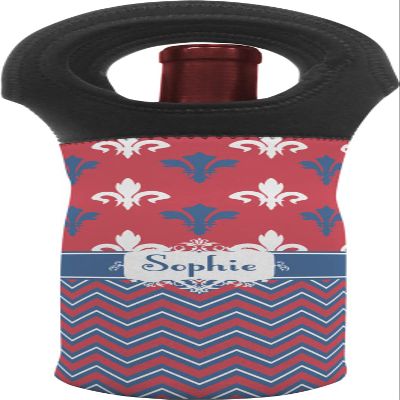 Personalized Patriotic Fleur de Lis Wine Tote Bag