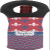 Personalized Patriotic Fleur de Lis Wine Tote Bag view 1