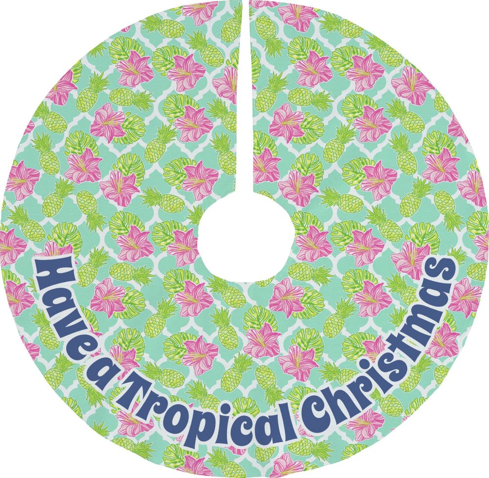 YouCustomizeIt Personalized Preppy Hibiscus Tree Skirt