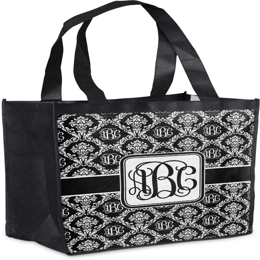 Personalized Monogrammed Damask Grocery Bag