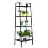BINGKERS 4 Tiers Bookshelf Small 4 Tier Leaning Ladder Shelf Shelving Unit Bookcase Bookshelf Multi Use Display Storage Wall Shelves Unit Rack - Black view 1