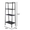 BINGKERS 4 Tiers Bookshelf Small 4 Tier Leaning Ladder Shelf Shelving Unit Bookcase Bookshelf Multi Use Display Storage Wall Shelves Unit Rack - Black view 3