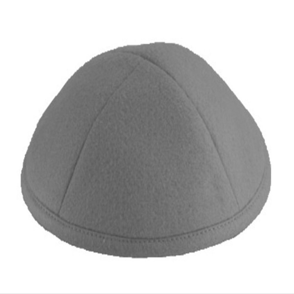 A1 Skullcap Linen Fabric Kippot Single or Bulk Kippah Optional Custom Imprinting Inside for Your Speacial Event  Gray