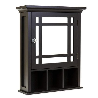 Thaweesuk Shop Dark Brown Wall Mounted Bathroom Vanity Mirror Storage Medicine Cabinet Shelves Over Toilet 20"(L) x 6.5"(W) x 24"(H) of Set