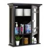 Thaweesuk Shop Dark Brown Wall Mounted Bathroom Vanity Mirror Storage Medicine Cabinet Shelves Over Toilet 20"(L) x 6.5"(W) x 24"(H) of Set view 3