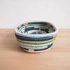 African Bread Basket- Mwangaza/Sisal and Sweetgrass/Woven Basket/Made in Rwanda/Blues, Orange, Green, Yellow, White view 3