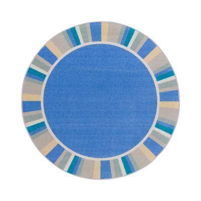 Joy Carpets Off The Cuff Area Rug in Color Light Blue, 5'4" Round