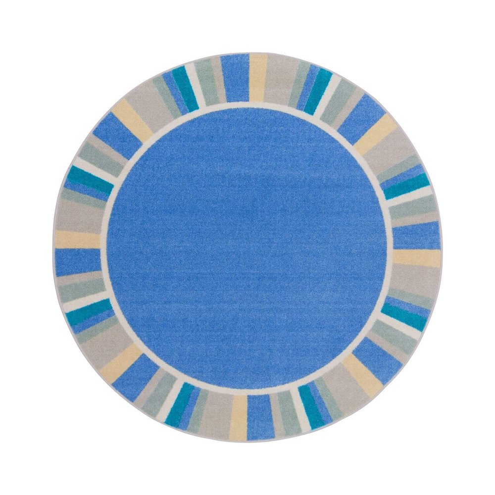 Joy Carpets Off The Cuff Area Rug in Color Light Blue, 5'4" Round