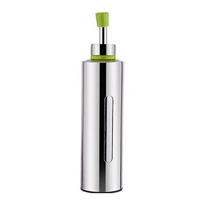 1pcs 250 ML Oil Dispenser Kitchen Gravy Boat Stainless Steel Proof Kitchen Supplies Bottle Stainless steel shell plasti inner - (Color: Green)
