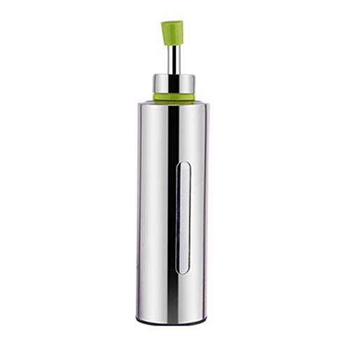 1pcs 250 ML Oil Dispenser Kitchen Gravy Boat Stainless Steel Proof Kitchen Supplies Bottle Stainless steel shell plasti inner - (Color: Green)