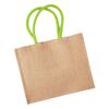 Westford Mill Classic Jute Shopper Bag (21 Liters) (Pack of 2) (One Size) (Natural/Lime) view 1
