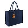 Westford Mill Classic Jute Shopper Bag (21 Liters) (Pack of 2) (One Size) (Natural/Lime) view 2