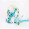 Abbie Home Dusty Blue Calla Lily White Dahlia Cascading Bridal Bouquets - Silk Flowers for Beach Wedding with Ribbon and Lace Dcor (A Cascading Bouquet) view 4