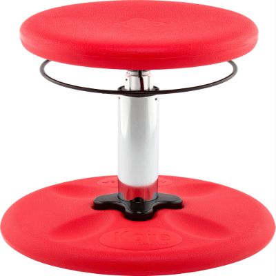 KORE Design Adjustable Wobble Stool Chair, Girls + Boys Kid Desk Stools, Ergonomic Small Office Chairs, Flexible Seating for Active Kids, ADD/ADHD, Classroom, Home, Age 6-11, Standard (14-19in), Red