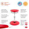 KORE Design Adjustable Wobble Stool Chair, Girls + Boys Kid Desk Stools, Ergonomic Small Office Chairs, Flexible Seating for Active Kids, ADD/ADHD, Classroom, Home, Age 6-11, Standard (14-19in), Red view 4