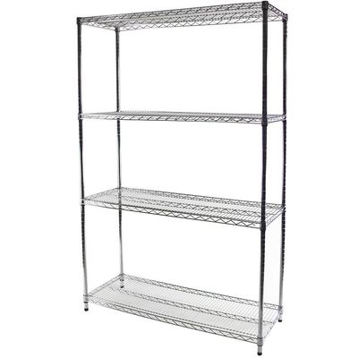 Shelving Inc. 18" d x 48" w x 64" h Chrome Wire Shelving with 4 Tier Shelves, Weight Capacity 800lbs Per Shelf