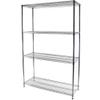 Shelving Inc. 18" d x 48" w x 64" h Chrome Wire Shelving with 4 Tier Shelves, Weight Capacity 800lbs Per Shelf view 1