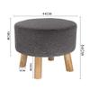 Foot Rest Stool/Seat Luxury Upholstered Large Footstool Round Ottoman Pouffe Stool Wooden 4Legs and Linen Cover (8 Colors) (Color : Dark Gray) view 2