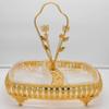 2-Tier Candy or cookies dish, Glass & Gold metal with handle/Home Decorative view 3