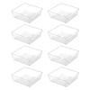 Backerysupply Clear Plastic Drawer Organizer Tray for Vanity Cabinet (6"6"2"Set of 8),Storage Tray for Makeup, Kitchen Utensils, Jewelries, and Gadgets view 1