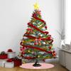 YouCustomizeIt Personalized Pink & Green Chevron Tree Skirt view 2