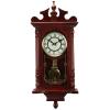 MISC 24h Chiming Wall Clock 25 inch Cordless Hourly Wallclock Royal Swinging Pendulum Chimes Tiny Antique, Brass Glass Wood view 1