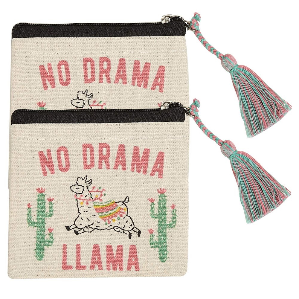 No Drama Llama 2-Pack Coin Pouch, Coin Purse, Money Holder