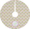YouCustomizeIt Personalized Pink & Green Geometric Tree Skirt view 1