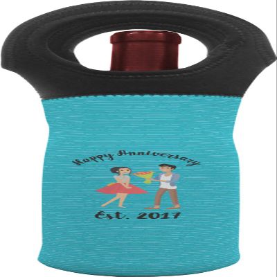 Personalized Happy Anniversary Wine Tote Bag