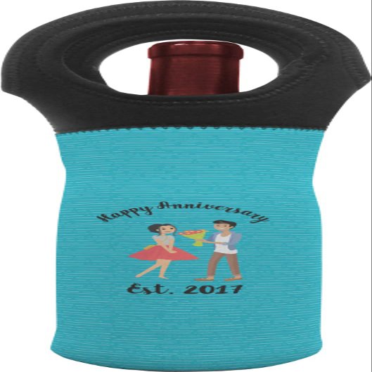 Personalized Happy Anniversary Wine Tote Bag