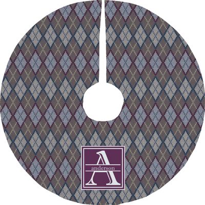 YouCustomizeIt Personalized Knit Argyle Tree Skirt