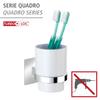 Wenko Turbo-Loc Quadro Chrome Toothbrush Holder, 7 x 10 x 9.5 cm, for Toothbrush and Toothpaste, No Drilling Required view 2