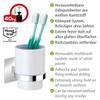 Wenko Turbo-Loc Quadro Chrome Toothbrush Holder, 7 x 10 x 9.5 cm, for Toothbrush and Toothpaste, No Drilling Required view 3