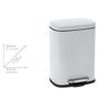 Wenko Leno 23715100 Pedal Bin Easy-Close White - Bin with Soft-Close Mechanism - Steel - 21.5 x 19 x 29.5 cm view 2
