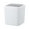 Wenko Barcelona S Swing Top Bin, White, Cosmetic Bin, Completely Shatterproof, Capacity: 3 L, Plastic (TPE), 15 x 20 x 15 cm, White view 1