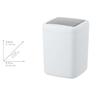 Wenko Barcelona S Swing Top Bin, White, Cosmetic Bin, Completely Shatterproof, Capacity: 3 L, Plastic (TPE), 15 x 20 x 15 cm, White view 3