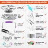 RFAQK 250 PCs Aluminum Cake Decorating Tools Kit with 12" Metal Turntable & Knife set-48 Numbered Icing Tips-3 Russian Piping Nozzles-Straight & Angled Spatula-Cake Leveler& Baking Supplies Tools view 3